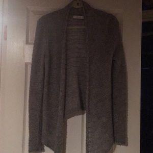 Grey open draped cardigan